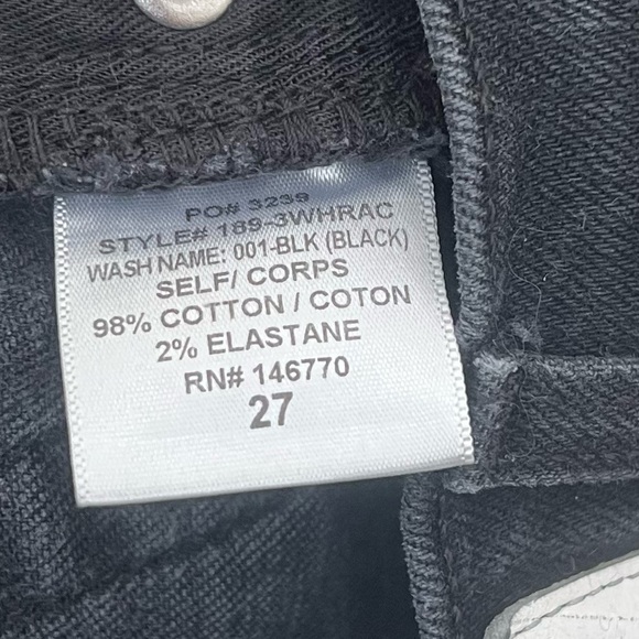 Re/Done Originals Faded Black High Rise Ankle Crop Jeans Size 27 - Picture 9 of 9